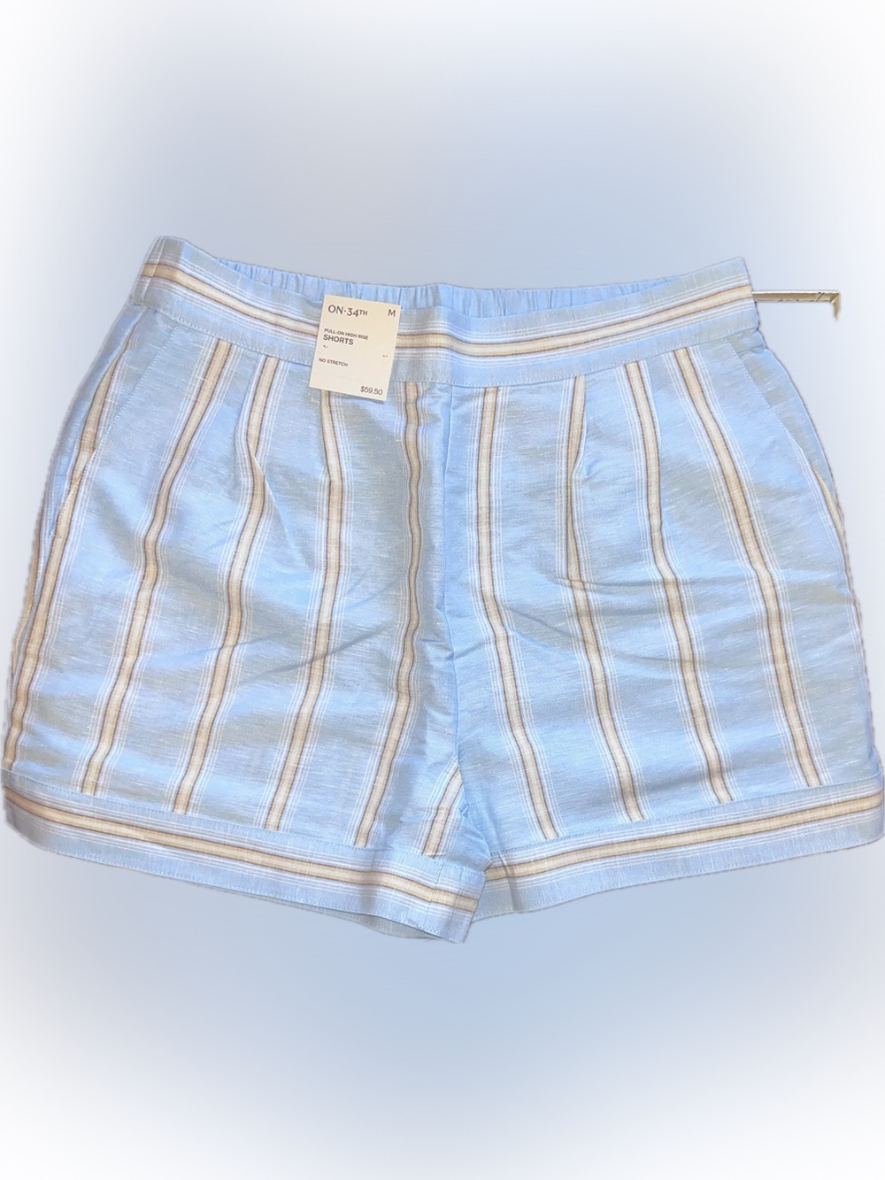 ON:34™ Light Blue Striped Bermuda Shorts